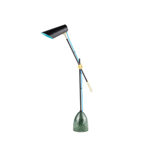 Blossom camelia brass table lamp with jointed arm - ilbronzetto