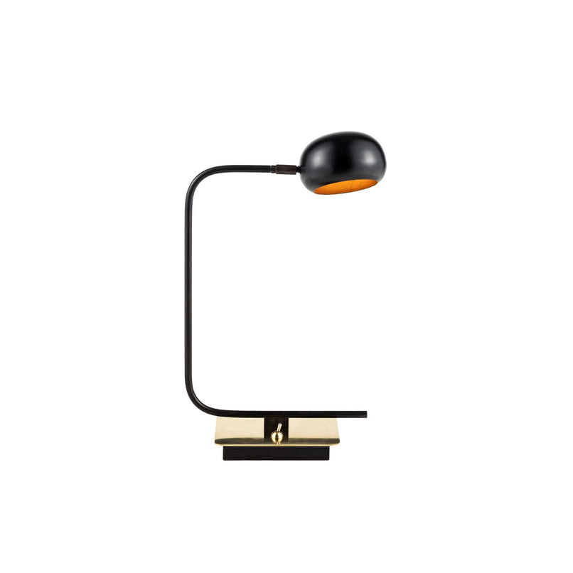 Blossom tulip jet black brass table lamp - ilbronzetto