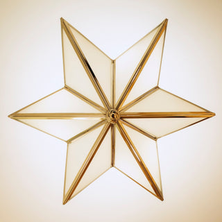 Geometria in ottone stella poligonale a sei punte a sospensione - ilbronzetto