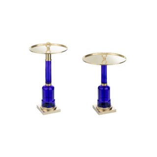 Jacaranda blue brass table - ilbronzetto