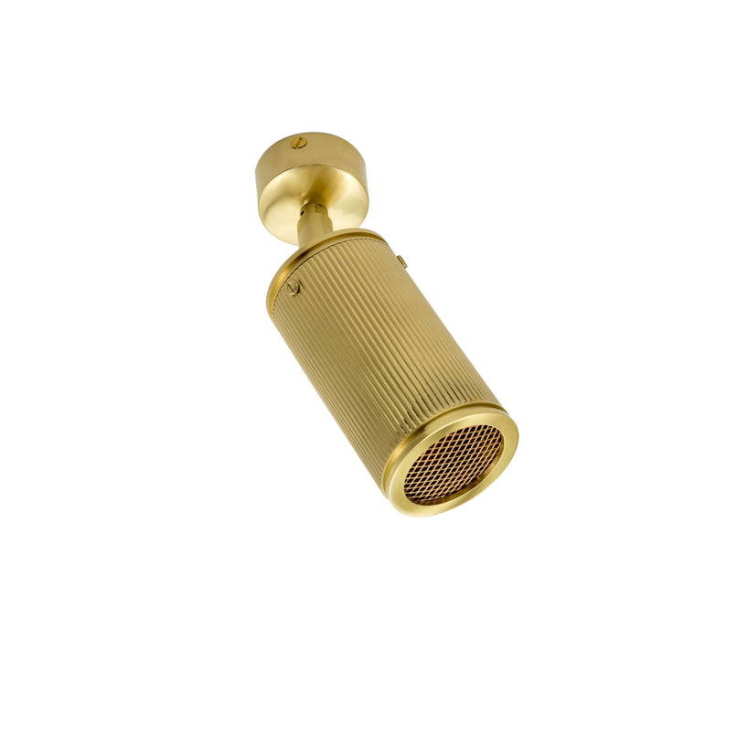 Urban brass ribbed cylindrical spot light - ilbronzetto