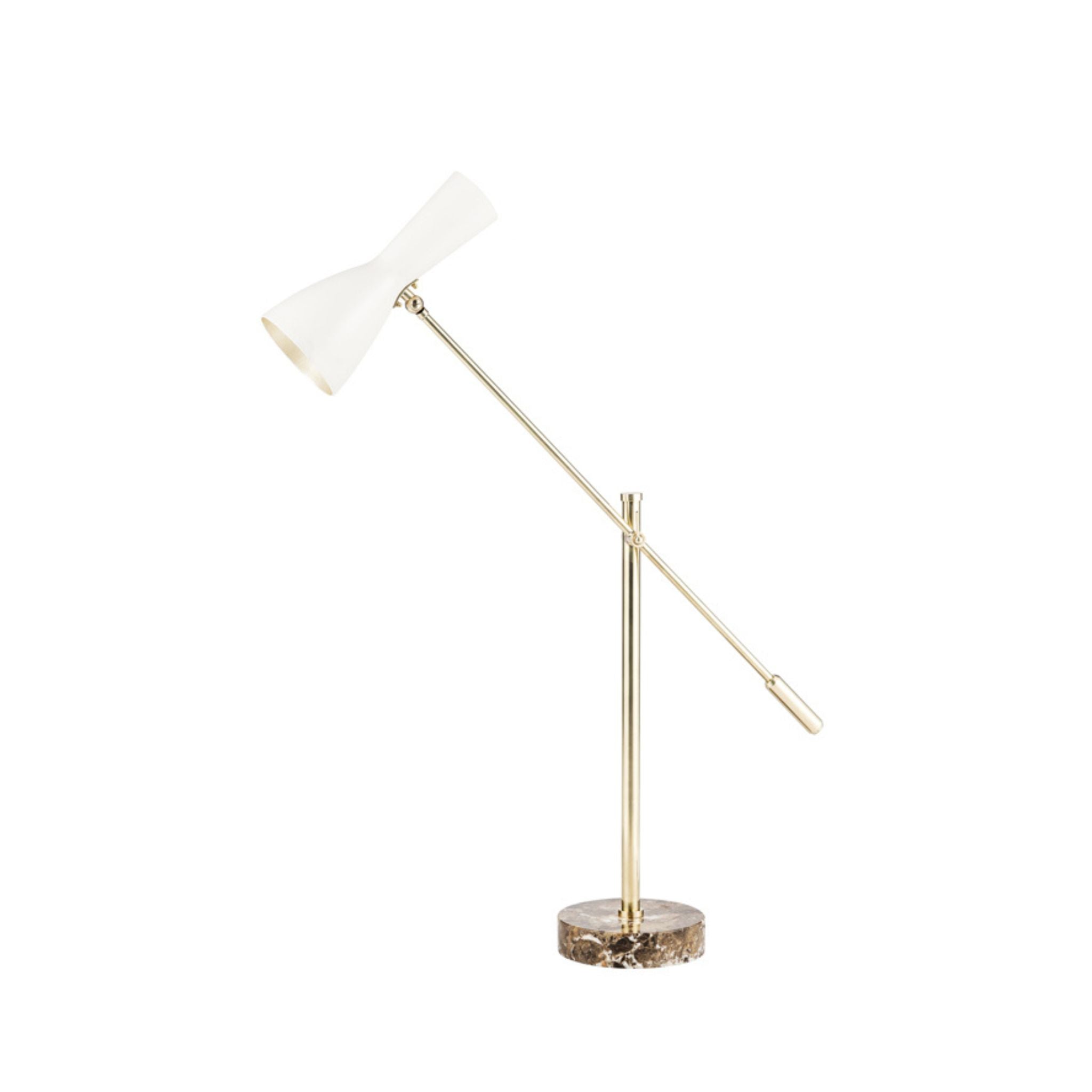 Lampada da tavolo Wormhole in ottone crema a un braccio - ilbronzetto