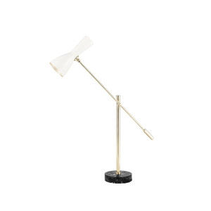 Lampada da tavolo Wormhole in ottone crema a un braccio - ilbronzetto