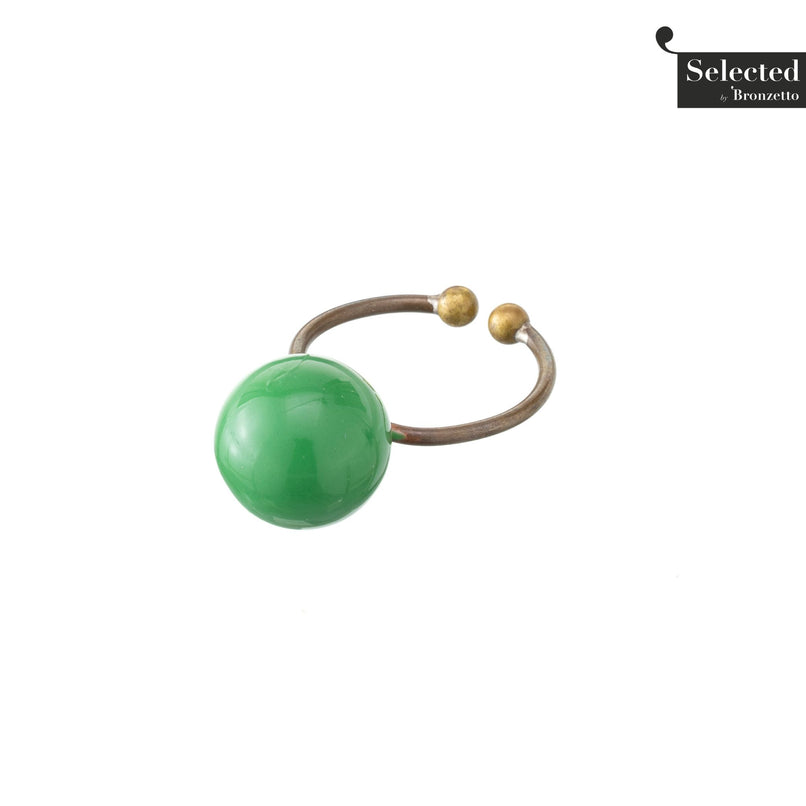 Brass sphere ring by Celeste Generoso