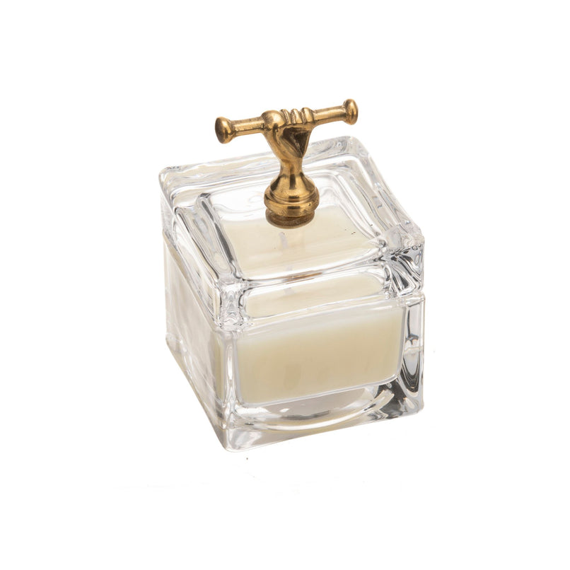 Candle with small brass knob