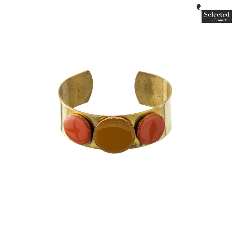 Jessica Rabbit orange and yellow brass bracelet by Celeste Generoso
