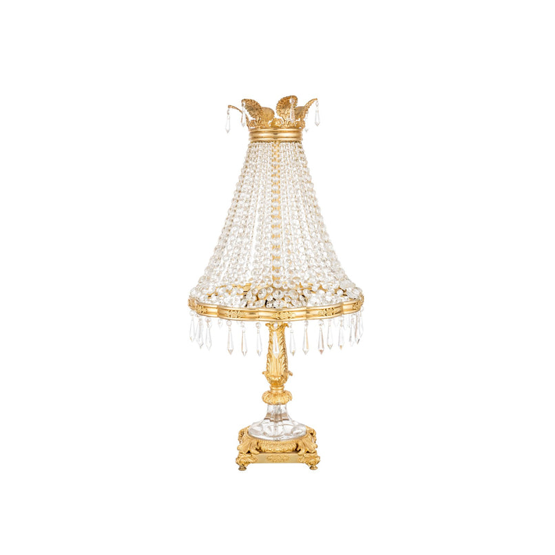 Reggia table lamp with crystal drops