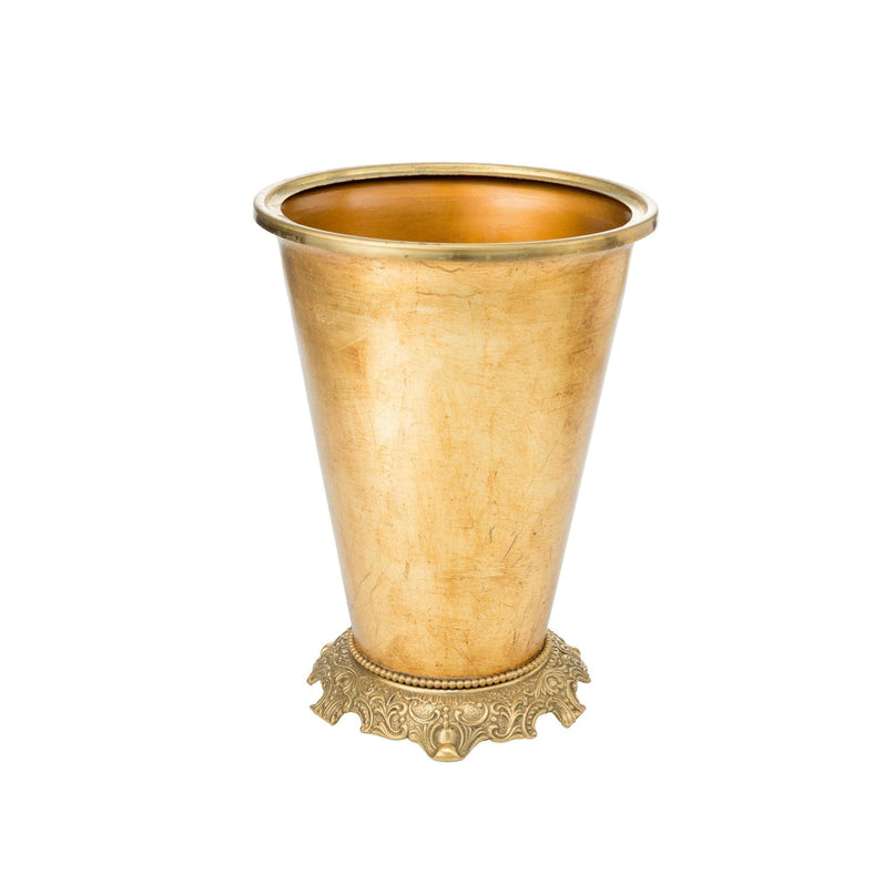 Alluminum and brass waste basket