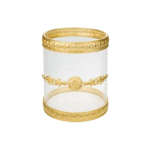 Brass and plexiglass waste basket - ilbronzetto