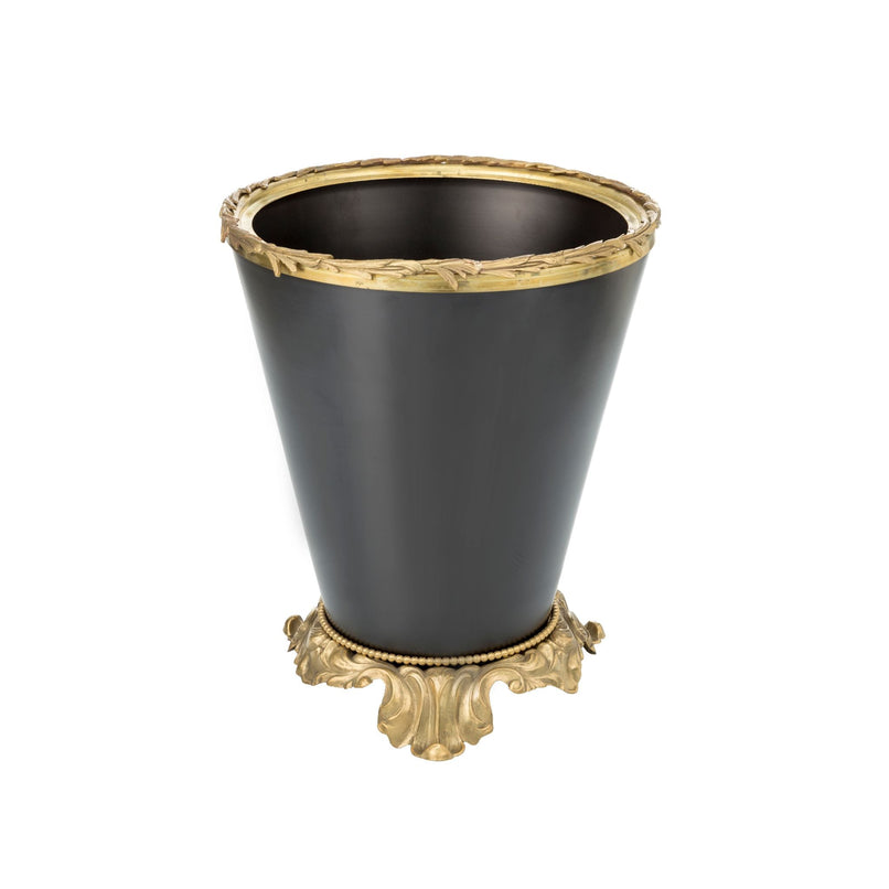 Brass dark waste basket - ilbronzetto