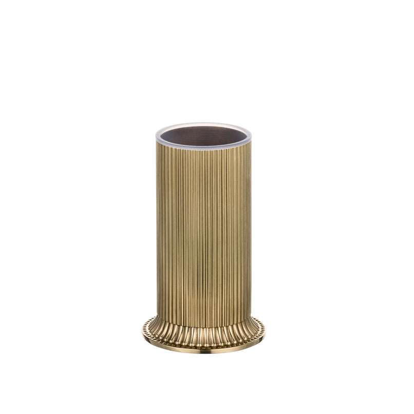 brass ribbed toothbrush holder - ilbronzetto