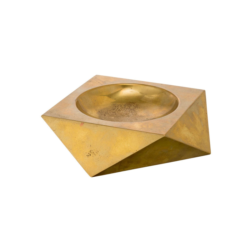 Brucaliffo brass geometrical shaped ashtray - ilbronzetto