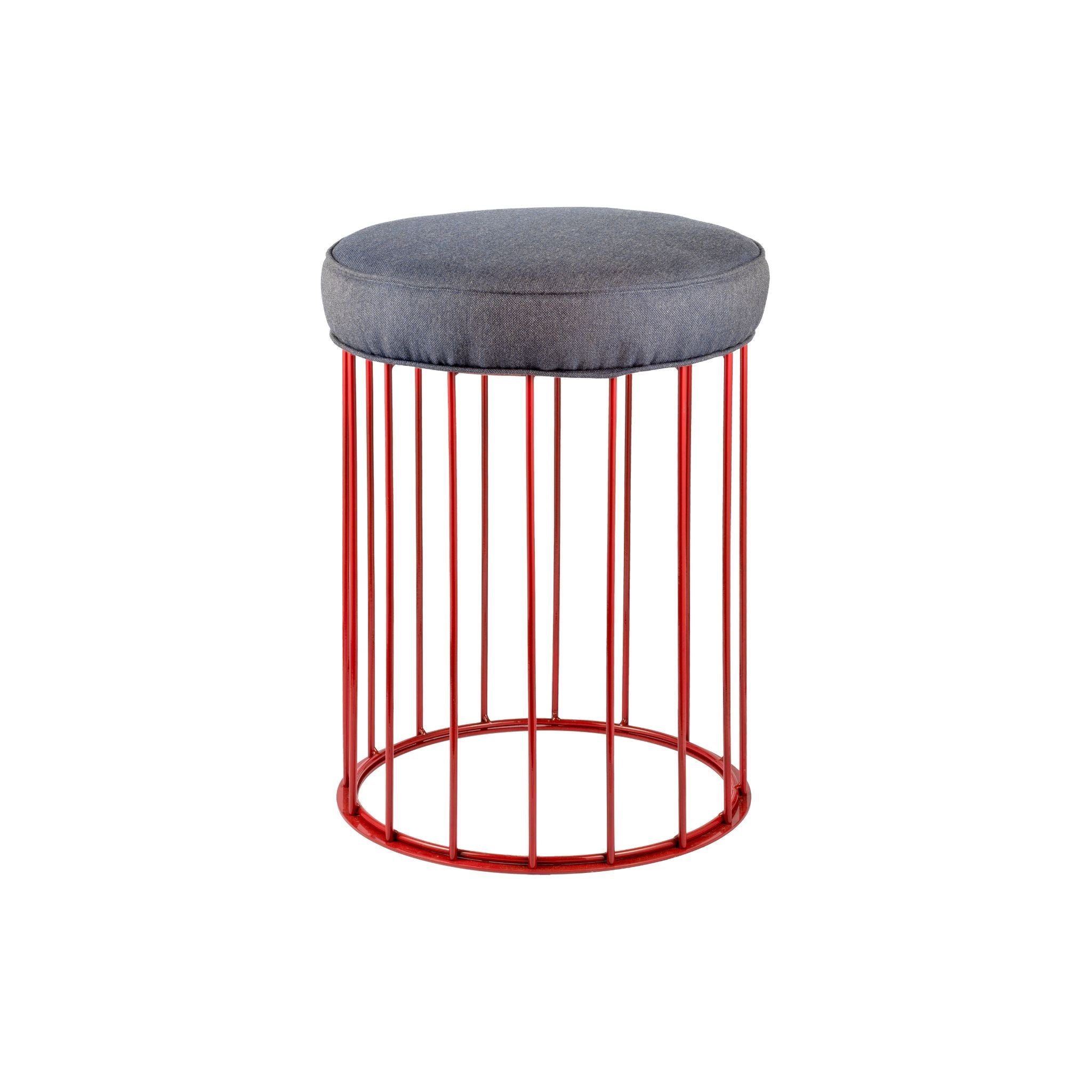Sgabello in ferro rosso carminio Cage - ilbronzetto