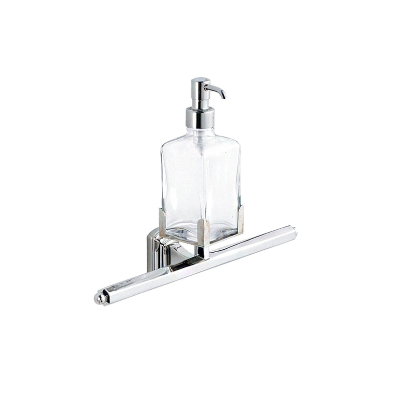 Castiglion del Bosco brass towel holder with glass soap dispenser and hexagonal tube - ilbronzetto