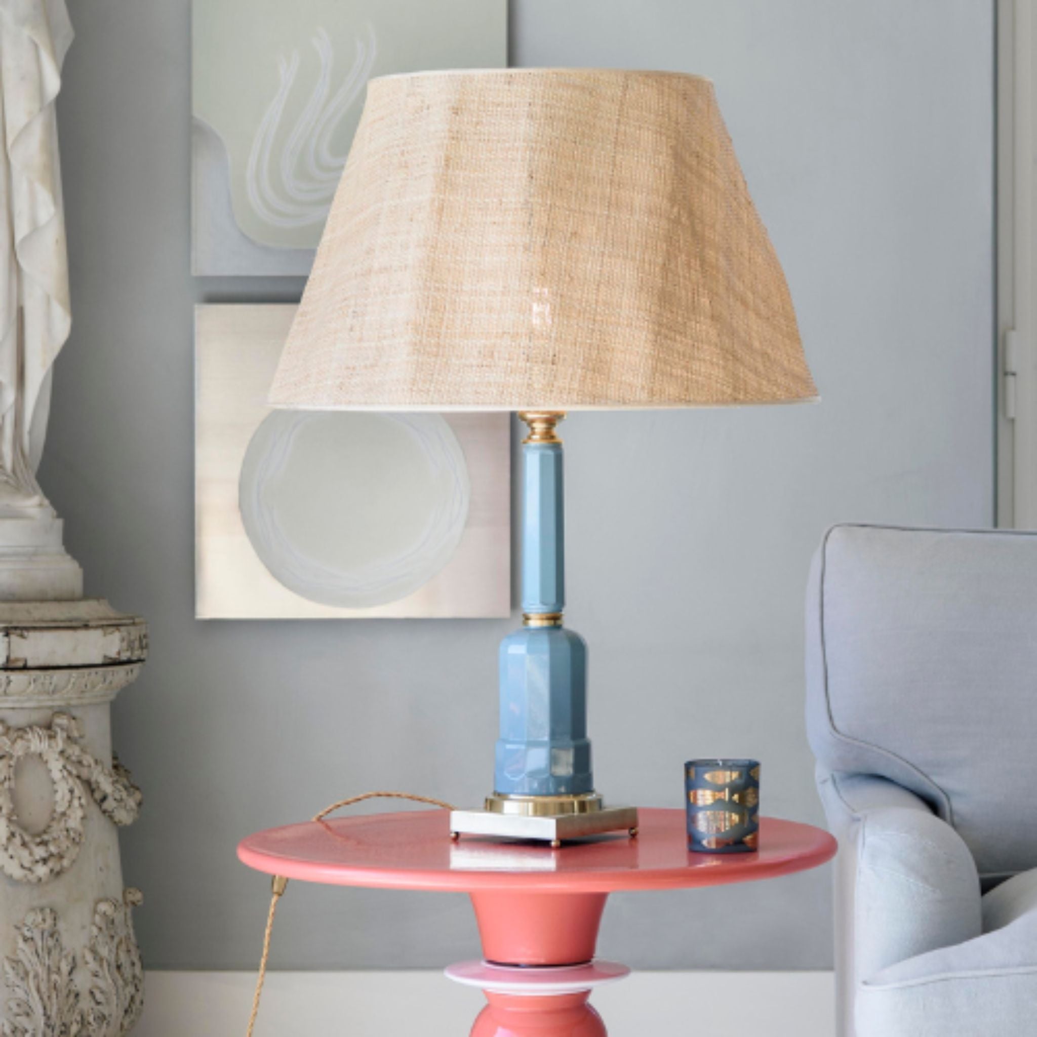 Lampada da tavolo Jacaranda in ottone turchese pastello - ilbronzetto