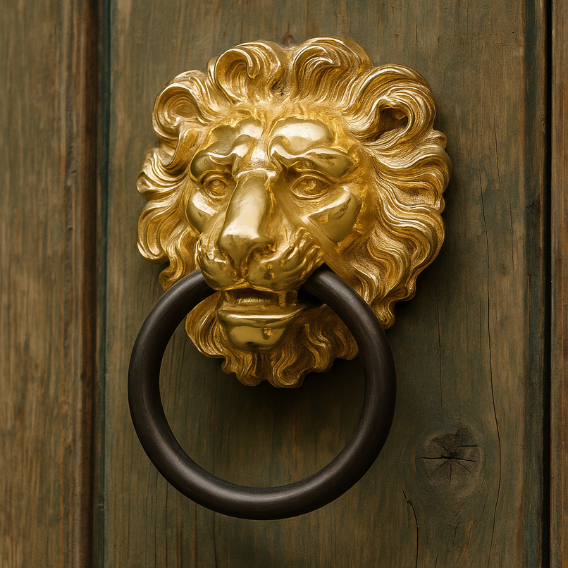 Fauna brass lion knocker