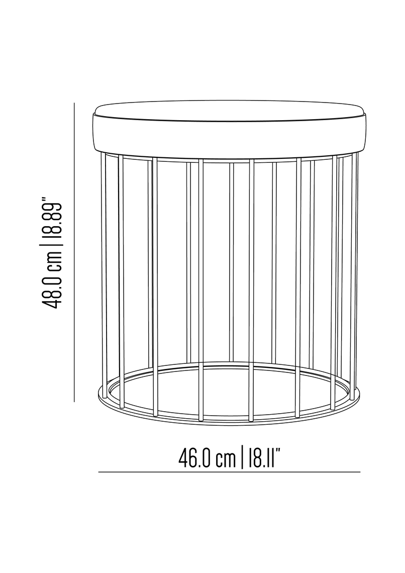 Cage brass stool