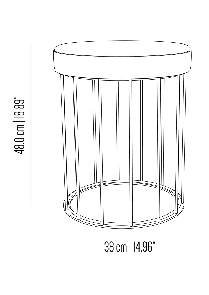 Cage brass stool