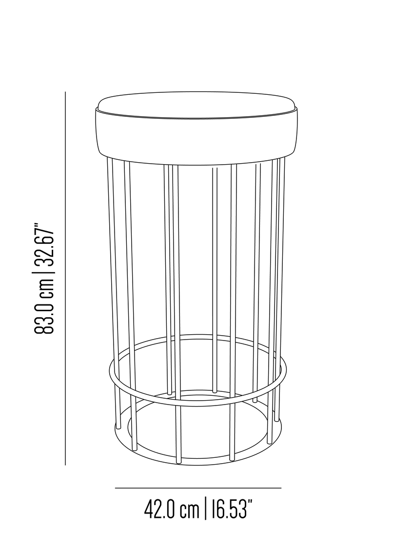 Cage brass bar stool