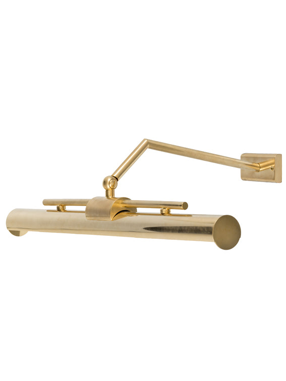 Studio brass picture light with double smooth tube and LED strip