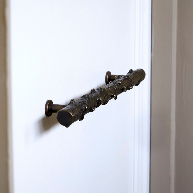 Chalet brass large rosehip branch knob