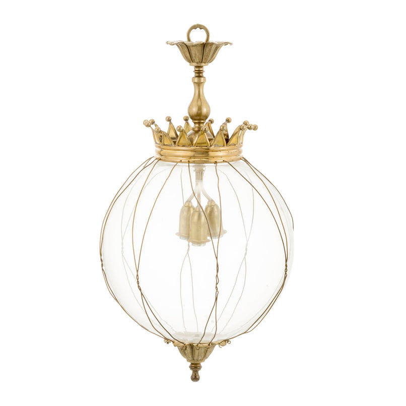 Castle crown chandelier with glass sphere