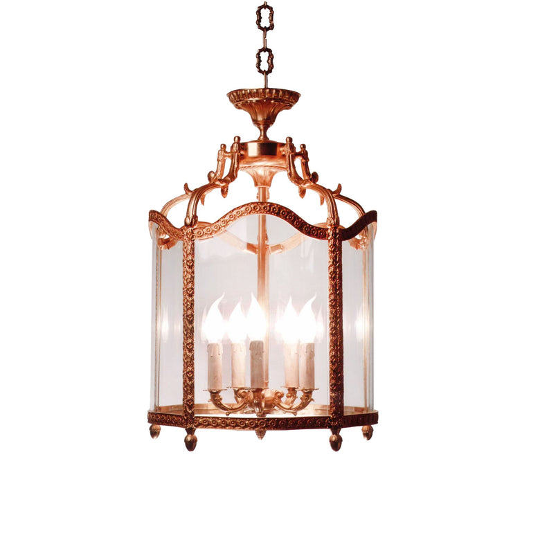 Castle hanging lantern with curved glass