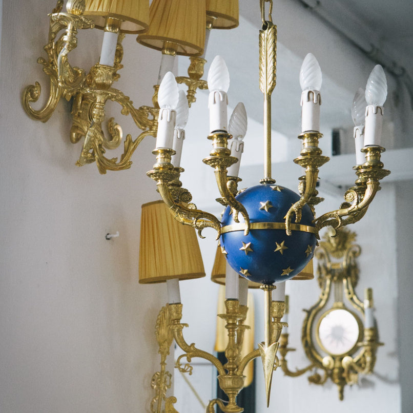 Classic 8 lights starry sky chandelier