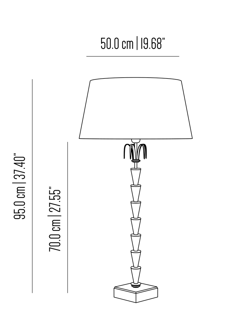 Oak brass table lamp