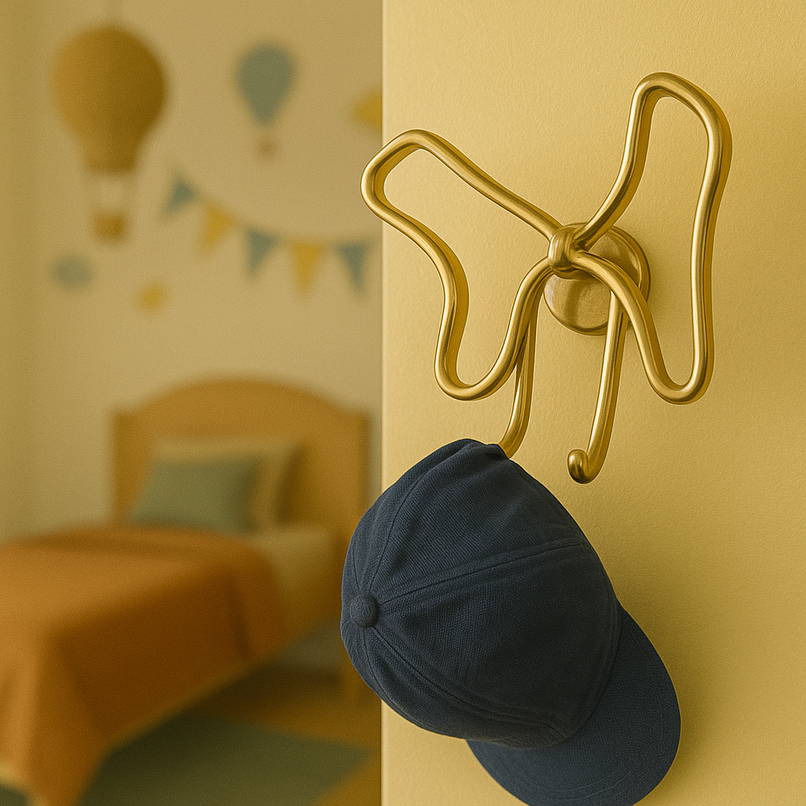 Kindergarten brass simple ribbon hook