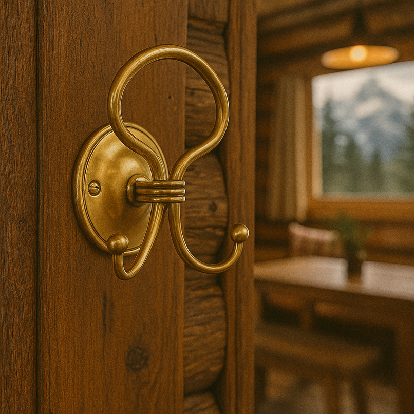 Chalet brass double hook