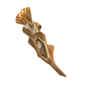 Brass ginkgo branch-shaped knob, adding a touch of nature-inspired charm to furniture.