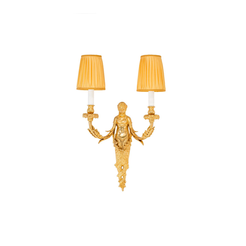 Mytho two lights caryatid bronze sconce
