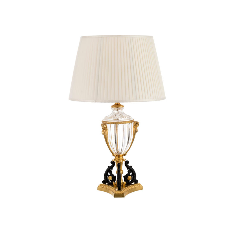 Mytho table lamp with crystal and bronze castings