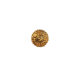 Novecento Bristol Brass Knob: A circular brass knob featuring a beautiful floral decoration, perfect for adding elegance to your décor.