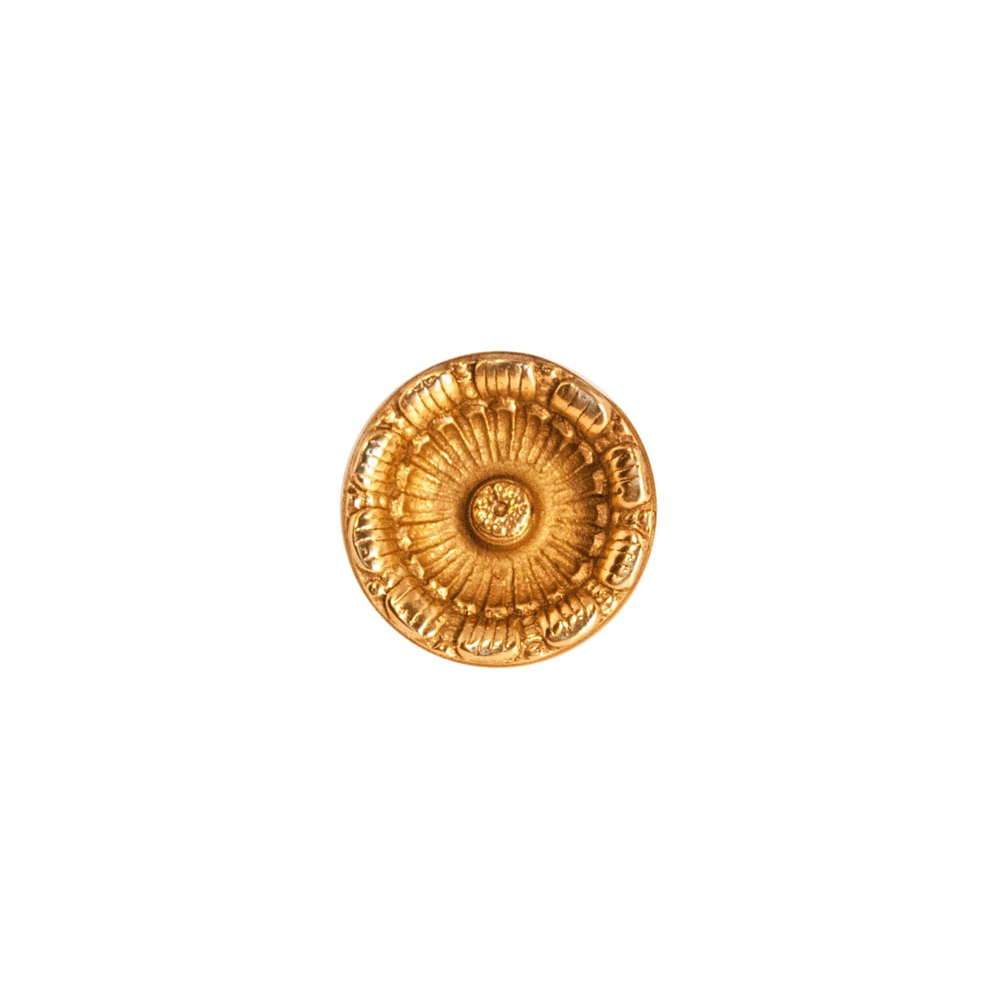 Novecento Dublino Brass Knob: A simple circular brass knob, perfect for adding timeless elegance to your décor.