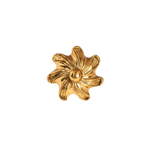 Novecento Valencia Brass Knob: A brass knob shaped like a flower, adding elegance and charm to your décor.