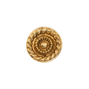 Novecento Varsavia Brass Knob: A circular brass knob featuring intricate decorations, perfect for adding classic charm and refined elegance to your décor.