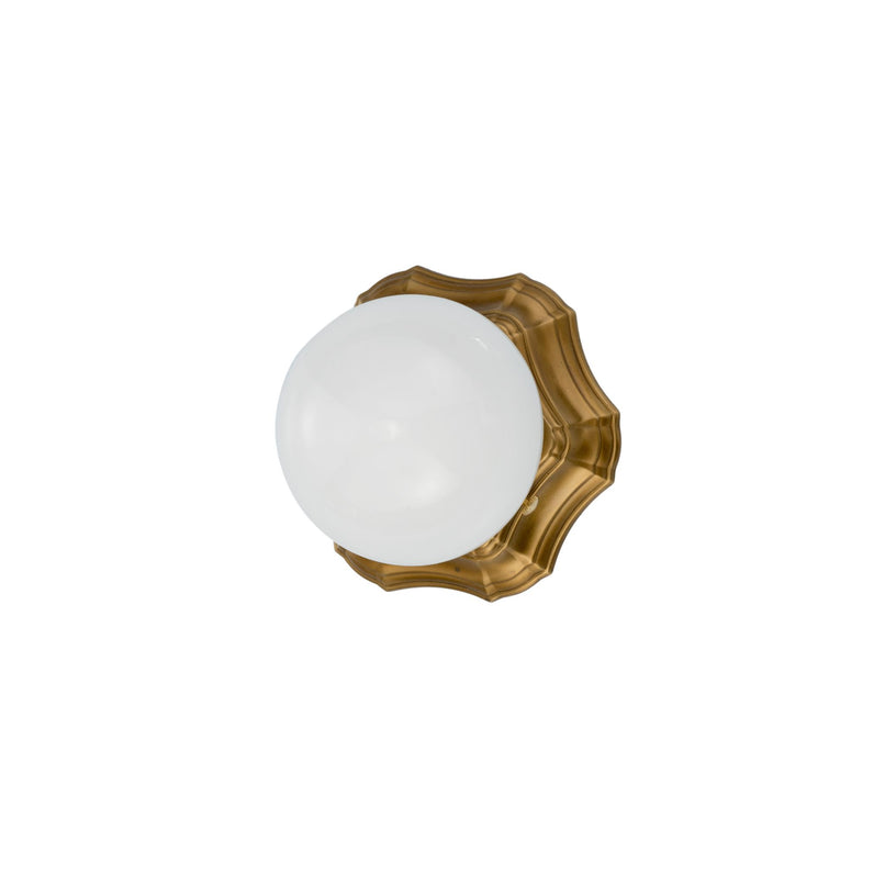Novecento brass ceiling light with glass sphere