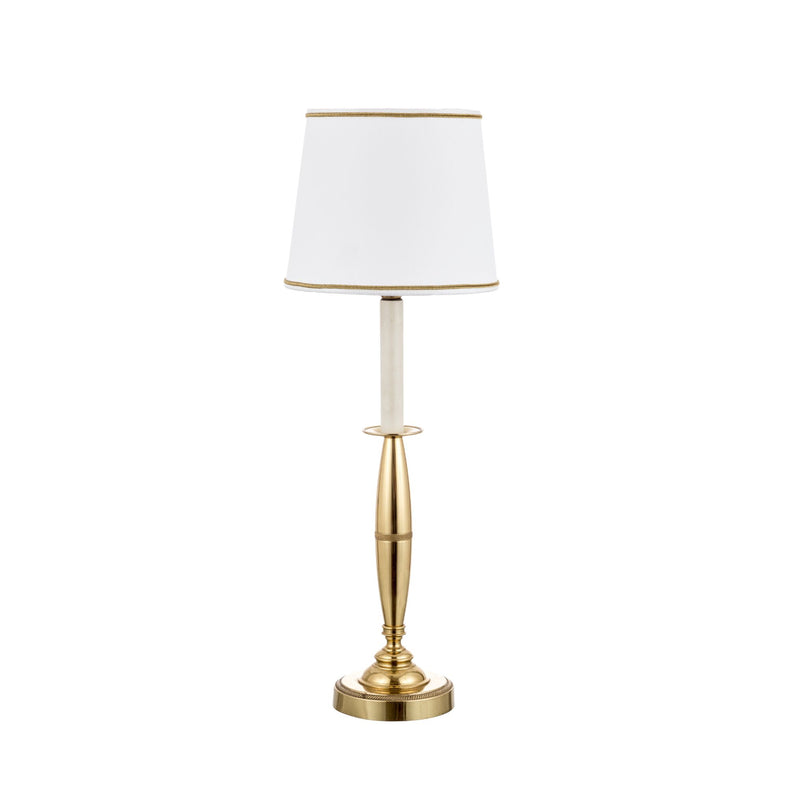 Novecento brass table lamp with round base