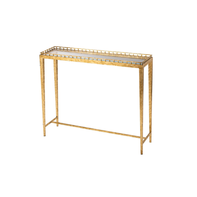 Novecento rectangular table with gold leaf