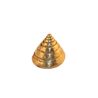 Close-up view of Handcrafted Pyramid-Shaped Brass Seashell Knob, a skillfully shaped brass knob in the form of a pyramid seashell, ideal for adding coastal charm to furniture and cabinets.
