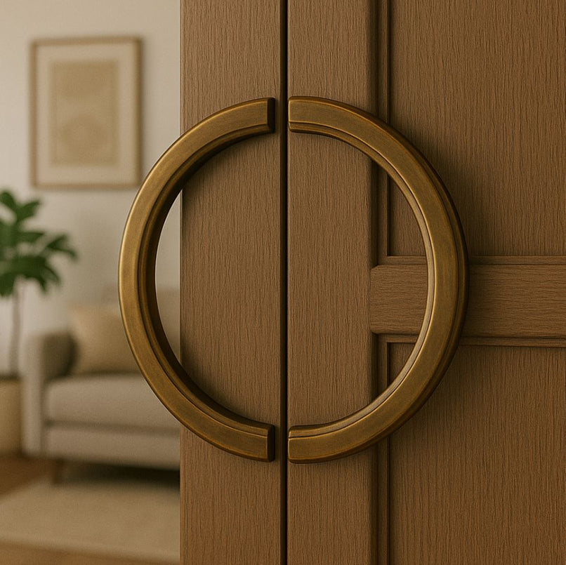 Contemporanea brass semicircular knob