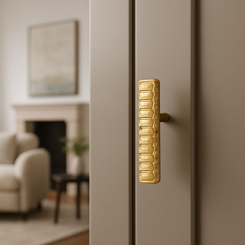 Contemporanea brass small decorated knob