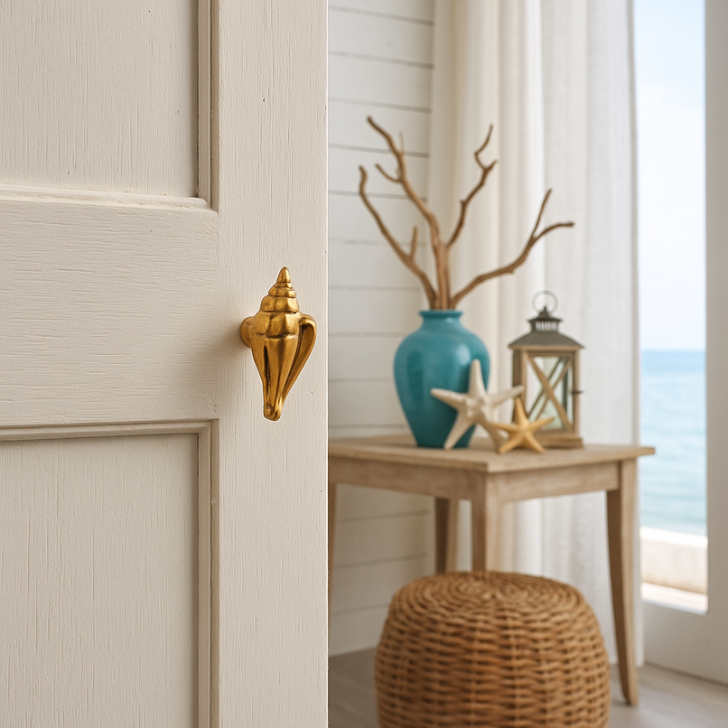 Oceano Palermo brass seashell knob