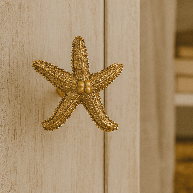 Oceano Panarea brass starfish knob