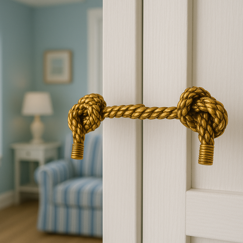Oceano brass knotted rope knob