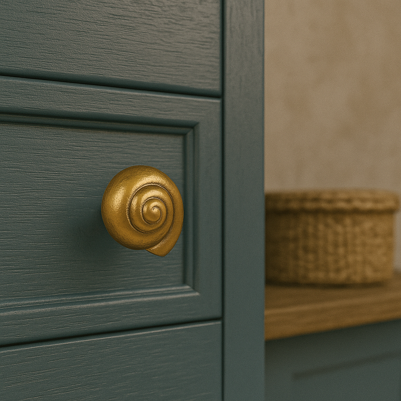 Oceano Salerno brass seashell knob