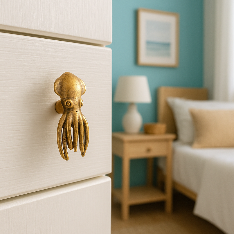 Oceano brass squid knob