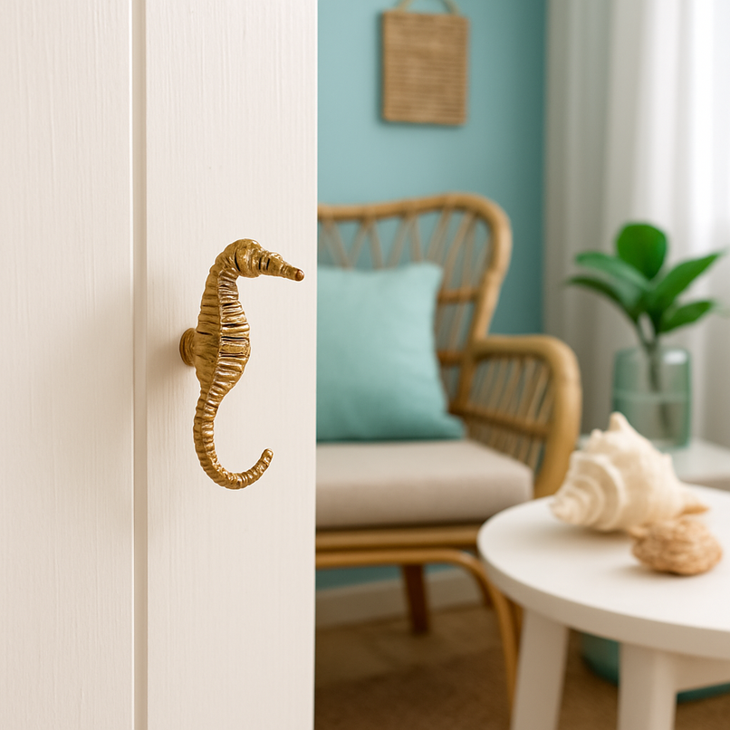 Oceano brass seahorse knob
